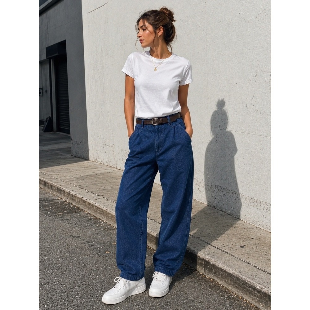 Vintage Adventure In Paradise Mom Jeans 90s High Waist Tapered Dark Wash 28 - Picture 2 of 10